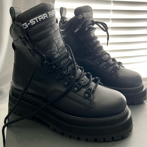 G-Star Black Leather Boots - Picture 12 of 15